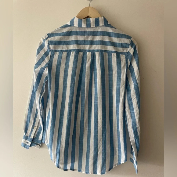 NWT Style & Co. Blue and White Striped Button Down Shirt - Picture 6 of 8
